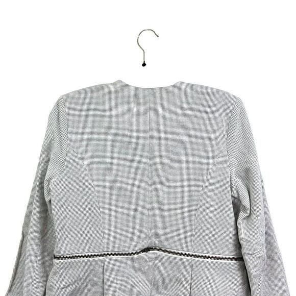 Carol Anderson By Invitation Womens Blazer Checkered‎ Flared Hem Pockets Size 6 - Picture 5 of 5